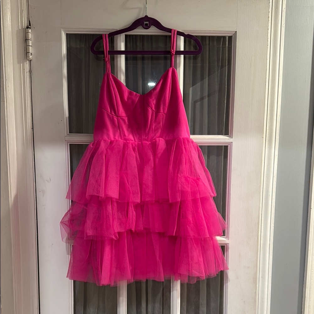 Pink Tiered  Dress